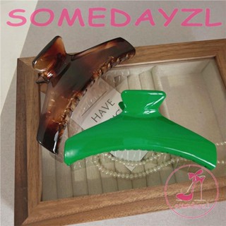 Somedayzl กิ๊บติดผมอะคริลิค รูปกรงเล็บฉลาม ขนาดใหญ่ สีพื้น แบบเรียบง่าย สไตล์เรโทร สําหรับผู้หญิง