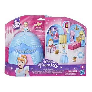 Hasro Disney Princess Secret Styles Cinderella Story Skirt, Playset with Doll, Furniture, and Extra Fashions