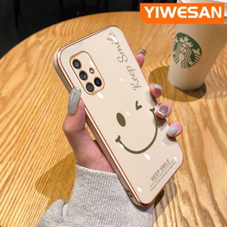 สําหรับ Samsung A71 5G เคสการ์ตูนหน้ายิ้ม การออกแบบใหม่ ด้านข้าง หรูหรา ชุบ เคสเลนส์เต็มรูปแบบ เคสป้องกันกล้อง กันกระแทก