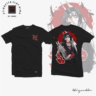 Naruto - Uchiha Itachi Akatsuki ฤดูร้อนแขนสั้นเสื้อยืดการ์ตูนญี่ปุ่นอะนิเมะหลวมป่าคู่รักชายและหญิงสามารถสวมใส่ได้