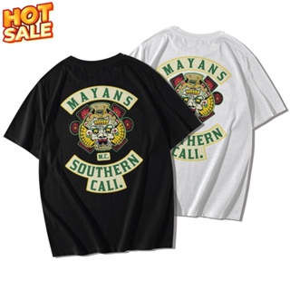 เสื้อยืดแขนสั้นคอกลม Cotton 100% สกรีนลายมายัน MAYANS M.C.เสื้อยืด