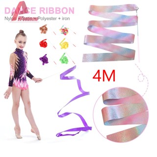 WO【Stock】Glittering Gymnastics Ballet Dance Ribbon Kid Sport Training Practice Accessory