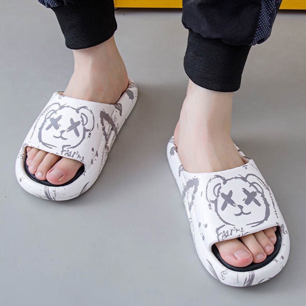 Luckkyshoes รุ่นใหม่  องเท้าแตะแฟชั่นพิมพ์ล ดือ มาก รองเท้าแตะใส่ได้ทั้งหญิงชาย✨สั่งเลยได้ใส่แน่นอน