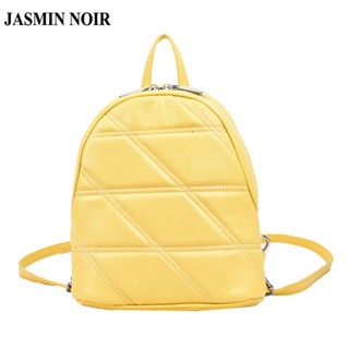 Jasmin NOIR กระเป๋าเป้สะพายหลัง กระเป๋านักเรียน อเนกประสงค์ ลายสก๊อต เรียบง่าย สําหรับผู้หญิง