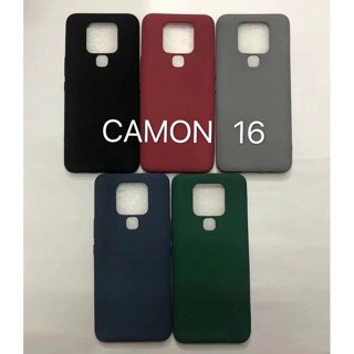 เคสโทรศัพท์มือถือแบบนิ่ม TPU กันกระแทก กันลายนิ้วมือ สีพื้น สําหรับ Tecno Camon 15 16 17 17P Premier Pro