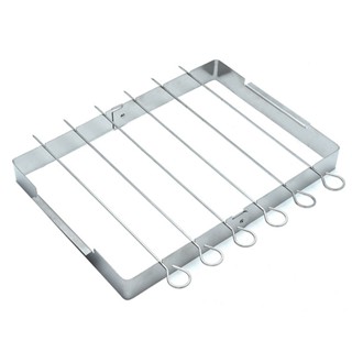 Heat-Resistant Skewer Rack Set Non-Stick Stainless Steel Barbecue Skewer with BBQ Grill Rack BBQ Tools Accessories