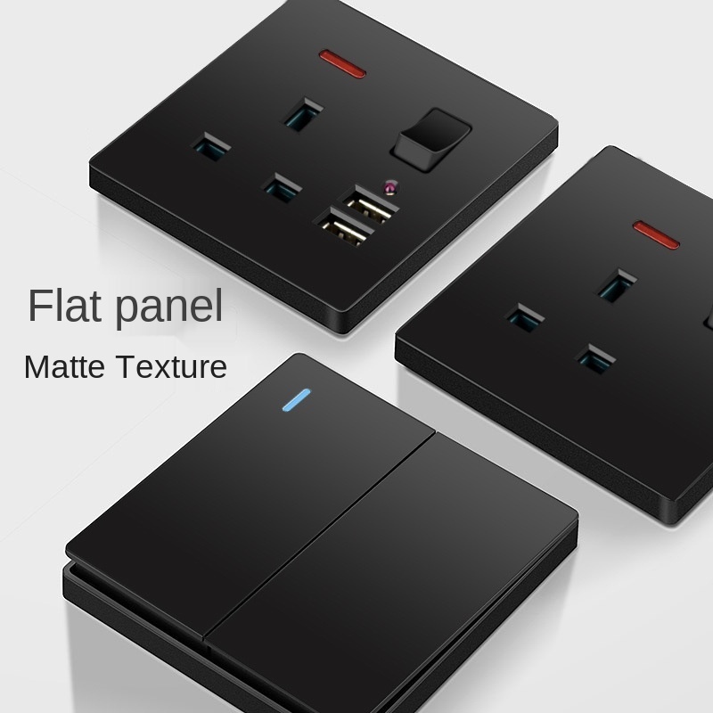 Depoguye Uk 13a Plug, Black Wall Switch Socket, Uk Usb Socket ...