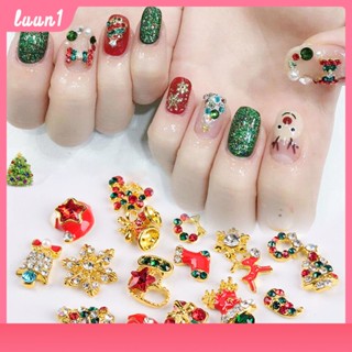 สติกเกอร์ติดเล็บ Nail Stick ลาย Merry Christmas สติกเกอร์คริสตัล รูปกระดิ่งหิมะ สําหรับตกแต่งเล็บผู้หญิง 1 ชิ้น Cod