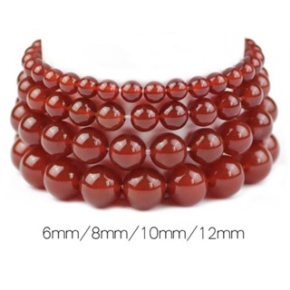 Natural Carnelian  Bead Bracelet, Genuine Round Beaded Healing Crystal Bracelet Men Women Stretchy Bracelet