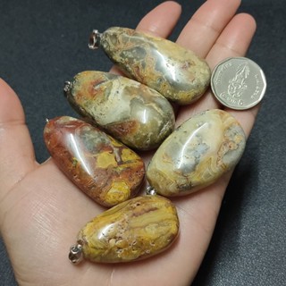 จี้หินเครซี่เลซอาเกต Crazy Lace Agate