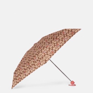 แท้💯% Coach ร่มพับ 3ตอน Coach Uv Protection Mini Umbrella Signature Dancing Kittens Cat Print In Sleeve Limited 2022 💖