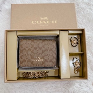 coach กระเป๋าสตางค์ใส่เหรียญใส่การ์ด งานกล่อง