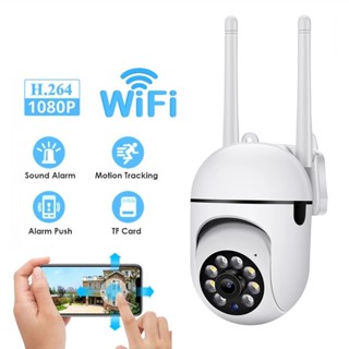 กล้องวงจรปิดไร้สาย 2.4G WiFi Smart IP Camera มองเห็นกลางคืน เต็มสี รักษาความปลอดภัยในบ้าน เมาท์ติดผนัง กล้องตรวจสอบกลางแจ้ง