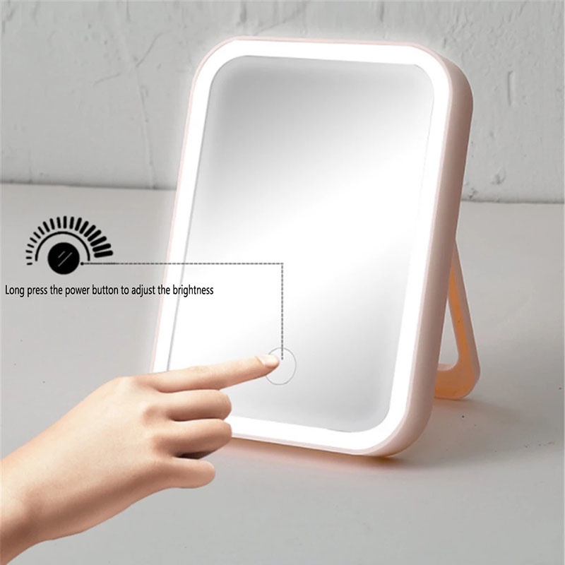 Portable Makeup Mirror With Led Light Dressing Table Mirror Beauty Ring