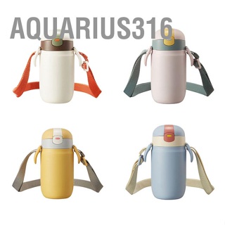 BAquarius316 แก้วมักสุญญากาศสเตนเลส พร้อมฝาปิด และหลอดดูดน้ําร้อน น้ําเย็น สําหรับนักเรียน