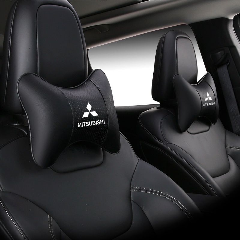 Breathable หนัง Headrest หมอนรองคอรถหัวคอหมอนสําหรับ Mitsubishi ASX RVR Pajero Sport Outlander PHEV 
