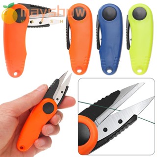 MAYSHOW Multifunctional Folding Scissors Shrimp-shape Clipper Nipper Fishing Line Cutter Tackle Buckle Accessories Portable Stainless Steel Angling Supplies Quick Knot Tool Kit/Multicolor