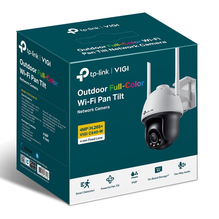 ⚡️กล้องวงจรปิดไร้สาย⚡️ TP-LINK (VIGI C540-W) 4MP Outdoor Full-Color Wi-Fi Pan Tilt Network Camera 3Y
