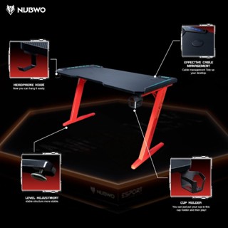 โต๊ะเกมมิ่ง Gaming NUBWO ND 601 RGB แข็งแรง​ ทนทาน​ งานดีสุดปัง​ ของแท้ สินค้ารุ่นใหม่​ ประกันศูนย์​์