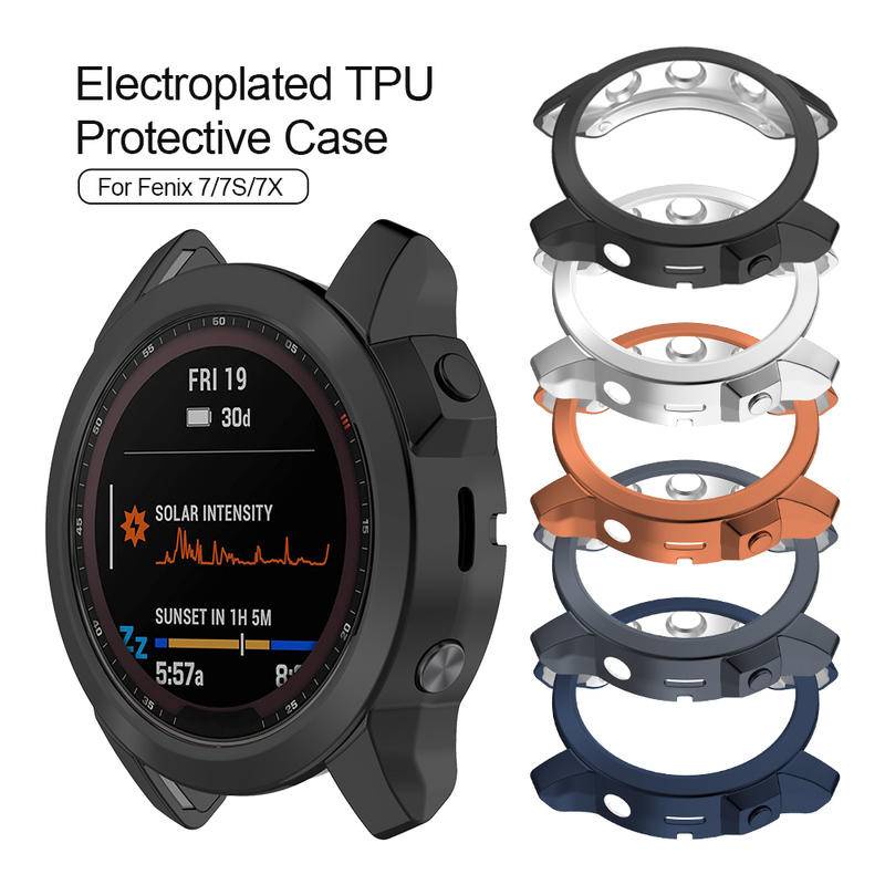 นาฬิกาสําหรับ Garmin Fenix 5 5X 7 7S 7X TPU เคสป้องกัน Sapphire Solar Smartwatch อุปกรณ์เสริมฝาครอบช