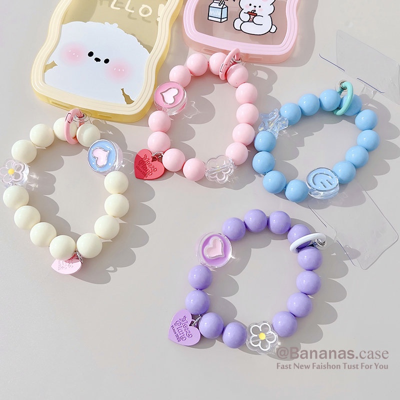 เครื่องประดับ สายคล้องโทรศัพท์มือถือ ลายดอกไม้ หัวใจ หัวใจ