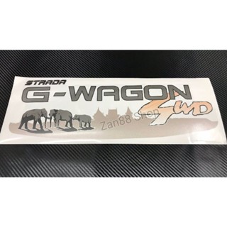 สติ๊กเกอร์ G-WAGON 4WD ลายช้าง ติดฝาครอบล้ออะไหล่  MITSUBISHI STRADA G-WAGON