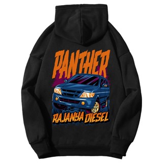 เสื้อกันหนาว มีฮู้ด ลาย FLEECE CLUB Car PANTHER King DIESEL สีฟ้า