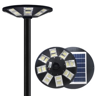 ED SOLAR STREET LIGHT โคมไฟถนนแอลอีดีโซล่า 8 ทิศ ทรงกลม แสงสีขาว White Light with remote control and radar sensor