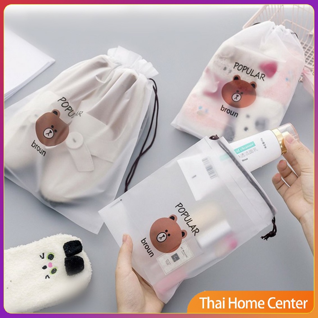 กระเป๋าเก็บเครื่องสำอาง ลายการ์ตูน  กระเป๋าหูรูด กระเป๋าใส่เครื่องเขียน ถุงหูรูด Multi Purpose Bag