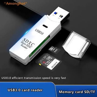 Amonghot&gt; ใหม่ แฟลชไดรฟ์ ตัวอ่านการ์ดหน่วยความจํา Micro TF SD USB 3.0 ความเร็วสูง