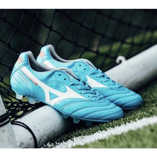 รองเท้าฟุตบอลหนังเเท้ MIZUNO MORELIA II JAPAN - BLUE/WHITE