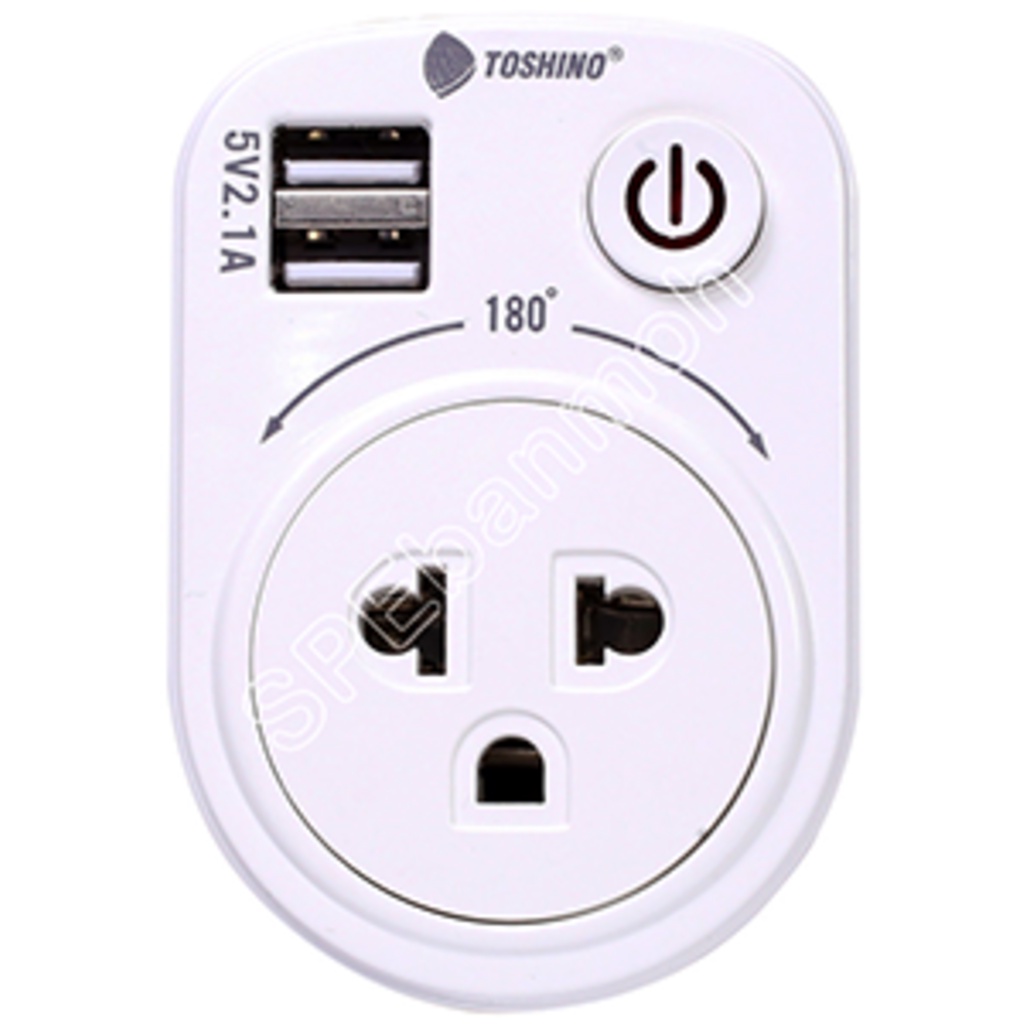 TS-P2U ปลั๊ก Adapter Toshino 2USB 2.1A