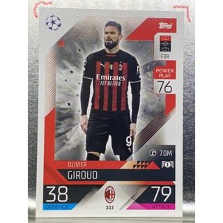 การ์ดนักฟุตบอล 2022/23 Olivier Giroud การ์ดสะสม AC Milan การ์ดนักเตะ เอซี มิลาน