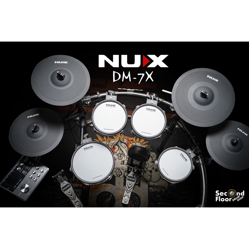 กลองไฟฟ้า Nux DM-7X | กลองไฟฟ้ารุ่นใหม่ หนังมุ้งทั้งใบ เสียง HD รองรับกระเดื่องคู่