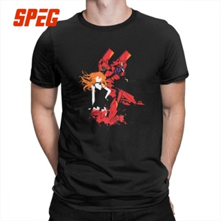 เสื้อยืดผ้าฝ้าย Yuanl5 [พร้อมส่ง] เสื้อยืด ผ้าฝ้าย 100% พิมพ์ลาย Neon Genesis Evangelion EVA Evangelion Unit 02 พลัสไซซ์