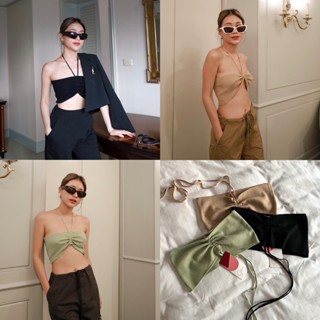 Nudeaholic **งดเปลี่ยนหรือคืน NEW IN MINI BRA เสื้อไหมพรมผูกคอ จะใส่ผูกคอ ผูกเอว ก็ได้หมด รุ่นนี้ผ้านิ่มมาก ใส่สบาย SA