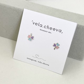 vela.cheeva : *silver925 / cover earring ต่างหูเงินแท้ รูปดอกไม้หลากสี