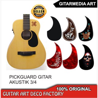 ขายดี PICKGUARD สติกเกอร์กีตาร์อะคูสติก 3/4 JUNIOR ORIGINAL HOTAM ไม้สีแดง