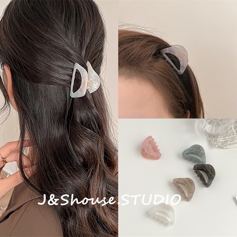 เคเอฟ519 สไตล์เกาหลีขนาดเล็กสไตล์สามเหลี่ยมอะซิเตทกรงเล็บผมคลิปหนีบอุปกรณ์เสริมผู้หญิง