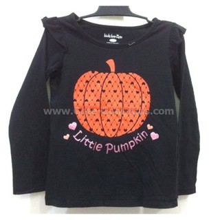 TLG-858 เสื้อแขนยาวเด็กผู้หญิง sweater ลายฟักทองฮาโลวีน Size-110 (4-5Y)