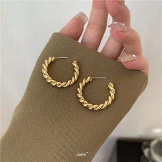 Jolie💞 | Earrings hoop gold 18K - ต่างหูห่วง ต่างหู