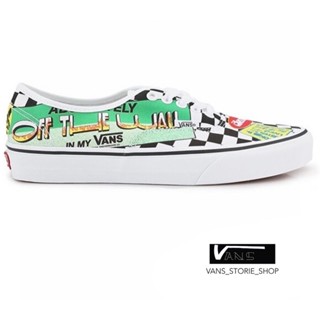 VANS AUTHENTIC COLLAGE TRUE WHITE PRINT SNEAKERS สินค้ามีประกันแท้