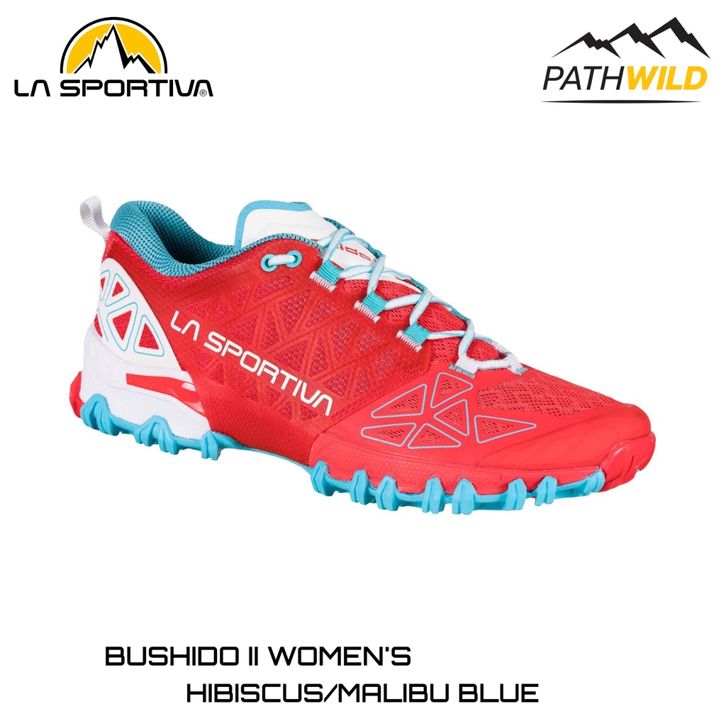 รองเท้าวิ่งเทรล LA SPORTIVA BUSHIDO II WOMEN'S HIBISCUS / MALIBU BLUE SIZE 39EU กระชับ เบา เหมาะกับเทรลระยะกลาง-ระยะไกล