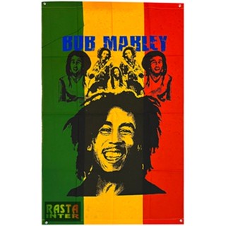 ธง ลาย Bob Marley  พื้น 3 สี