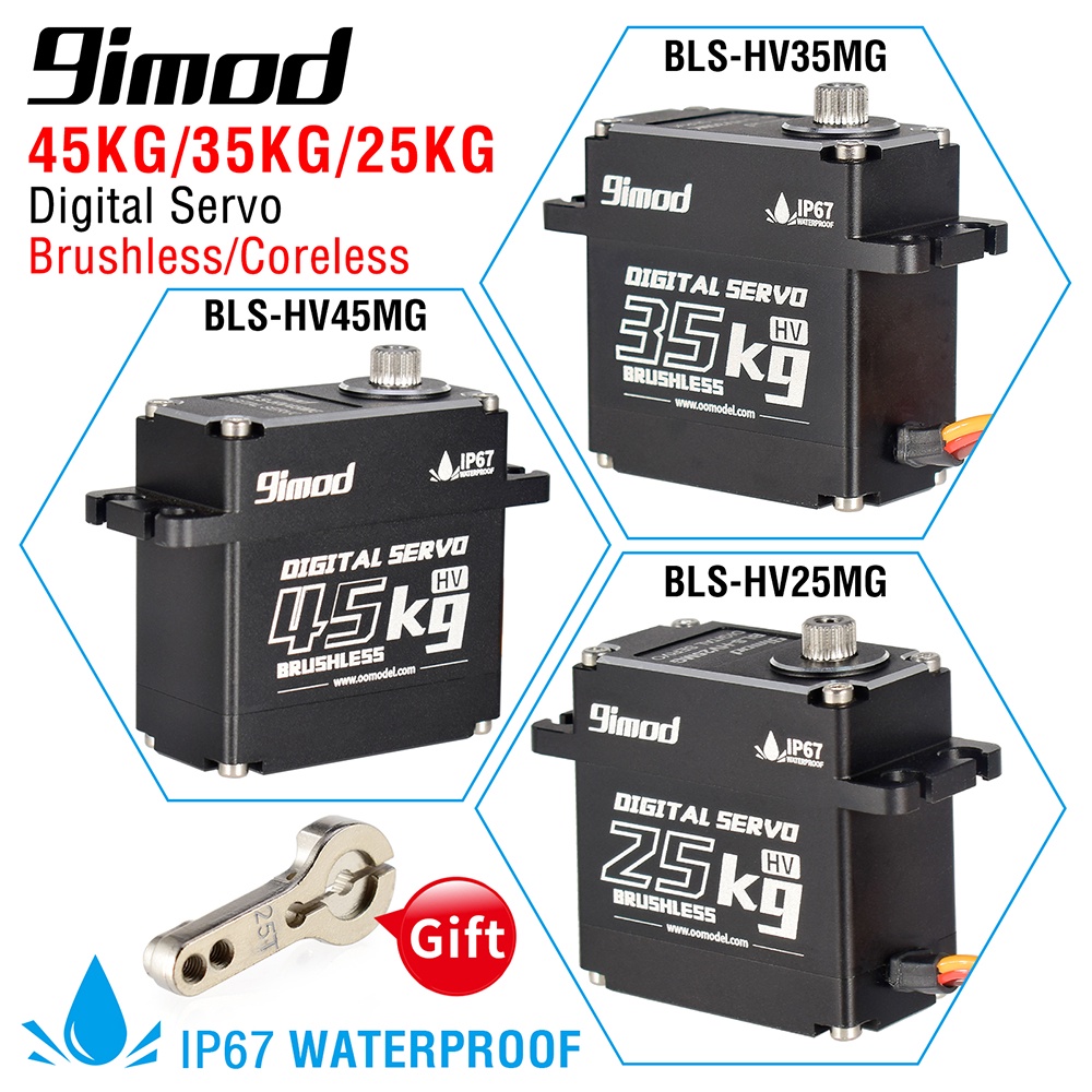 360° Digital Brushless Servo อะลูมิเนียม กันน้ํา 50/45/35/25 กก. สําหรับรถบังคับ รถบรรทุก เรือ หุ่นยนต์