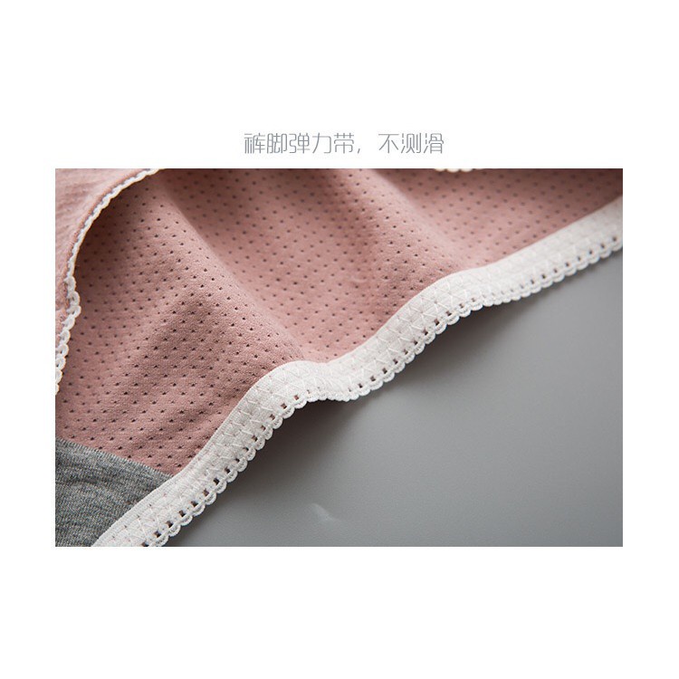 ▼Anla ชุดชั้นใน MUJI Gift Box Set-7 Pieces One Box-Week Pants-Girls-Briefs Heads-Mesh Breathable-Solid Color Seamless P #3