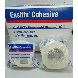 (1 ม้วน) Easifix 2.5CMx2M อิซีฟิกซ์ 2.5ซม.x2ม. (ผ้าพันแผลกาวในตัว)