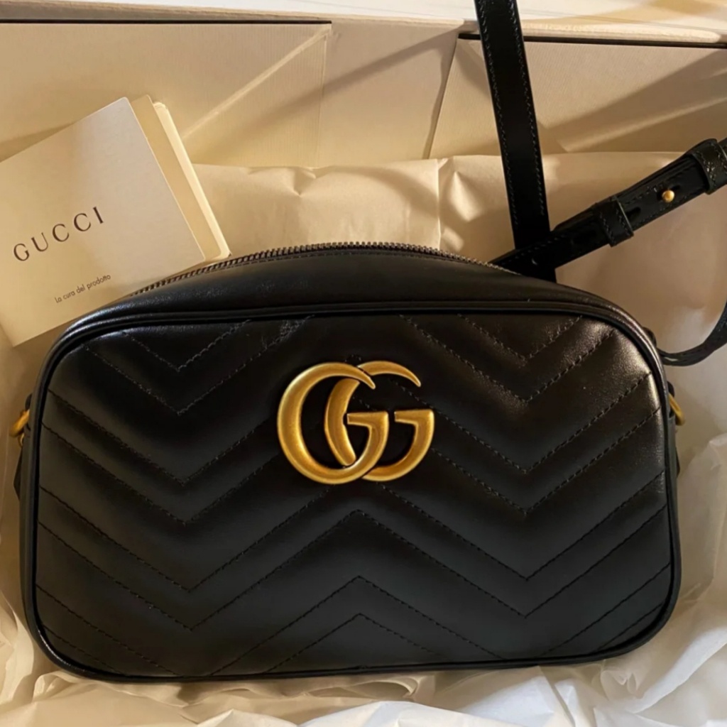 กระเป๋า Gucci แท้ Marmont GG ทรัมเป็ต กระเป๋ากล้อง กระเป๋าสะพาย