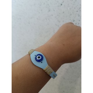 สร้อยข้อมือหนังเทียม Evil Eye