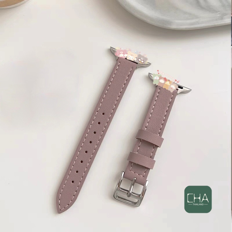 สายนาฬิกา ใหม่บางสายหนัง PU เล็ก สาย Watch 7 6 5/SE/4/38/40/41/42/45 สาย PU สายนาฬิกา smart watch